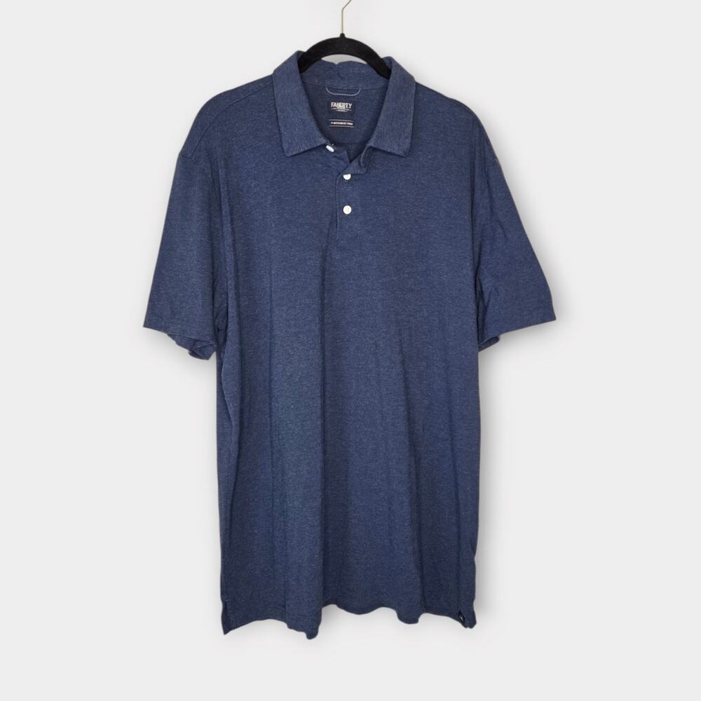 Faherty Reserve The Movement Polo Blue Relaxed Fit Men's XL
